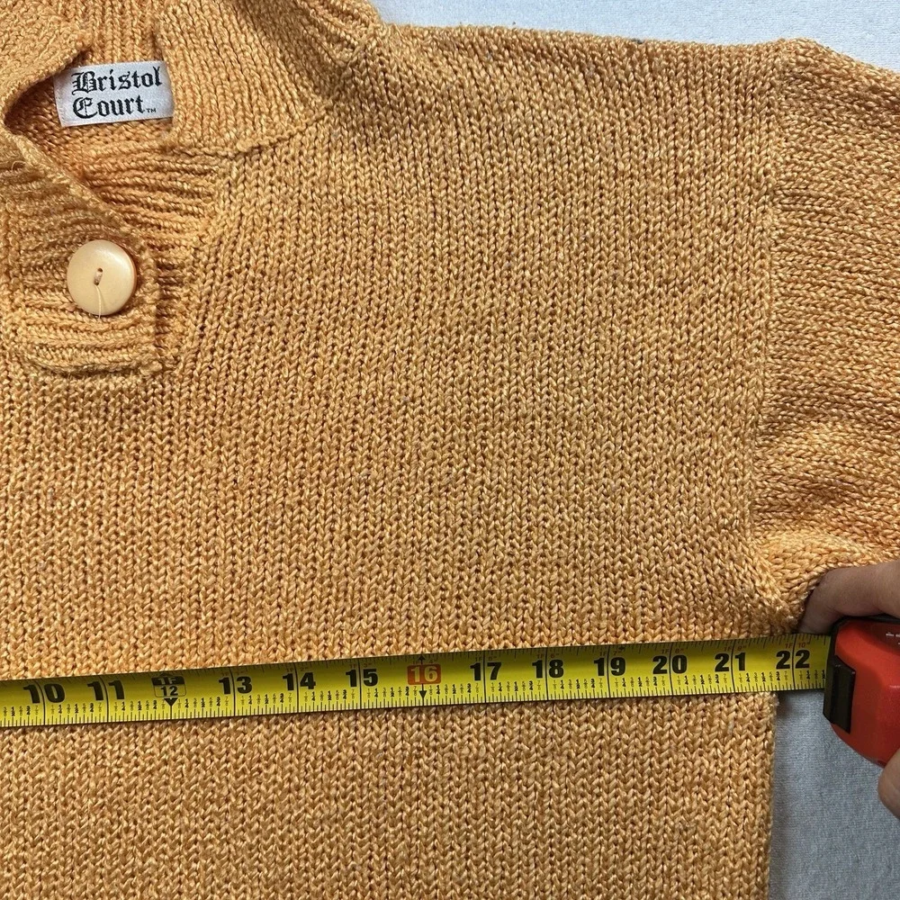 Vintage Bristol Court Orange Sweater Size‎ L Knit Pullover Retro